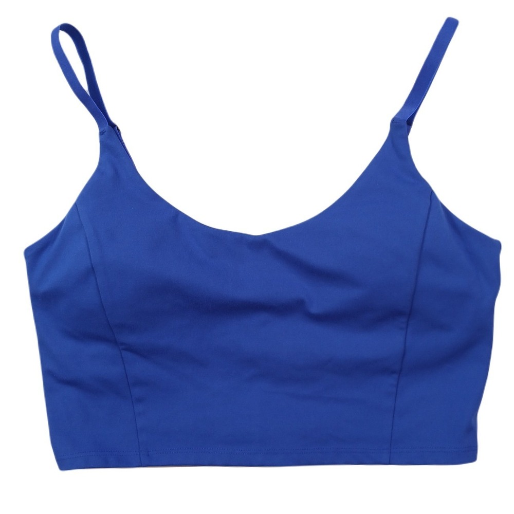 Calvin Klein Performance Low Impact Crop Top Womens Medium Luna Blue Stretch NEW